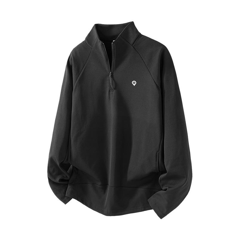 

Men s Autumn Cycling Long Sleeve Stand Collar T-Shirt with Multi-Pockets in Black and Grey XL чорний