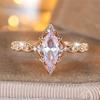 Luxury Crystal Marquise Stone Rings For Women Vintage Gold Silver Color Engagement Ring Bridal Wedding Jewelry Versatile Gifts