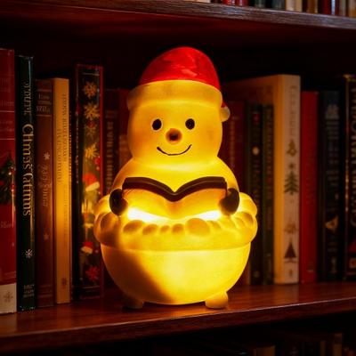 Christmas Night Light Small Resin LED Santa/Jesus/Snowman Lamp Christmas Nursery Nightlight for Kids Bedroom Tabletop Decor