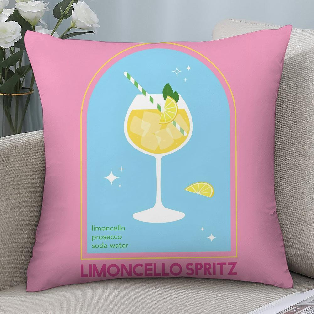 Limoncello Cocktail Pillow Case 3D Print Polyester Fiber 40*40 cm Home Sofa Throw Pillow Cover Decoration Festival Gift