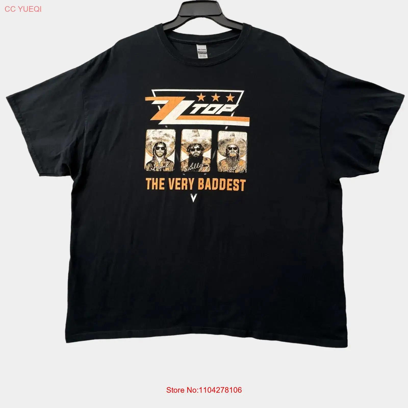 ZZ Top The Very Baddest T Shirt Mens 3XL Black Rock Band vintage Washed Unisex Soft Versatile homme Stylish Stretched S разноцветный