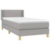 Box Spring Bed with Mattress Light Grey 90 X 200 Cm Fabric