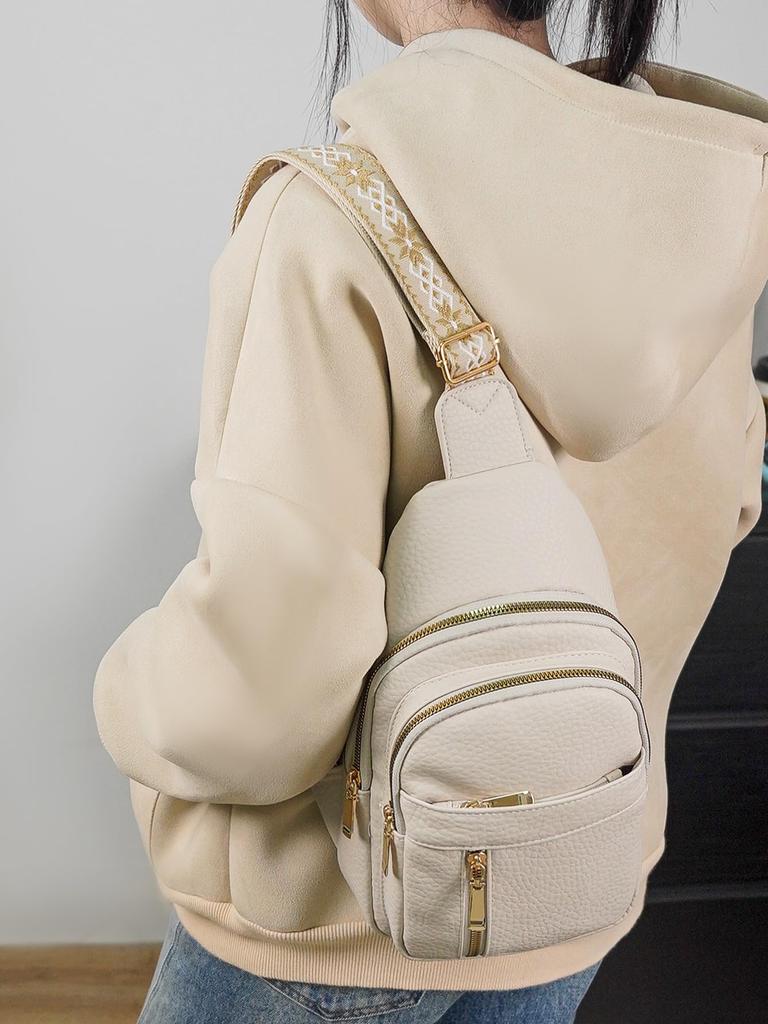 Bolsa de Ombro Impermeável NGGNKAA Feminina em PU, Estilosa, de Um Ombro, Bolsa de Cintura, Leve, Antifurto, Perfeita para o Trabalho, Escola ou Passeios