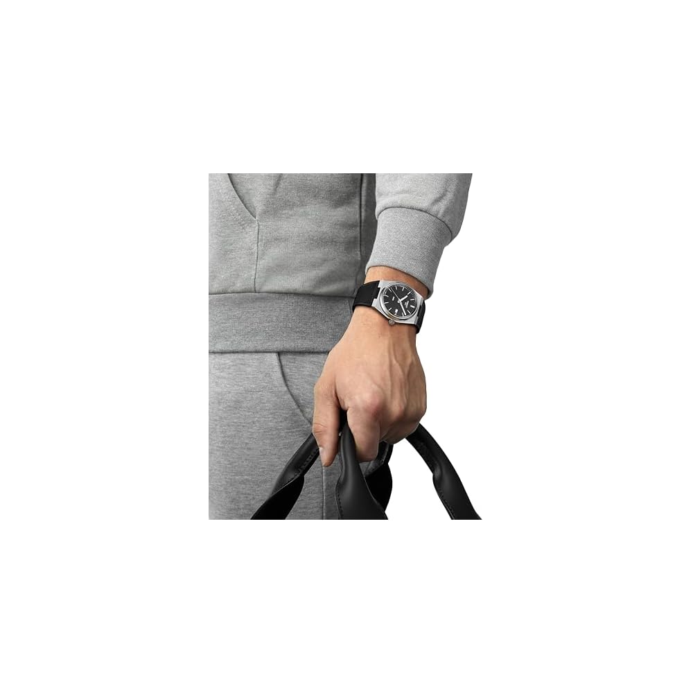 Tissot PRX Men's Watch Black Dial Rubber Strap T1374101705100