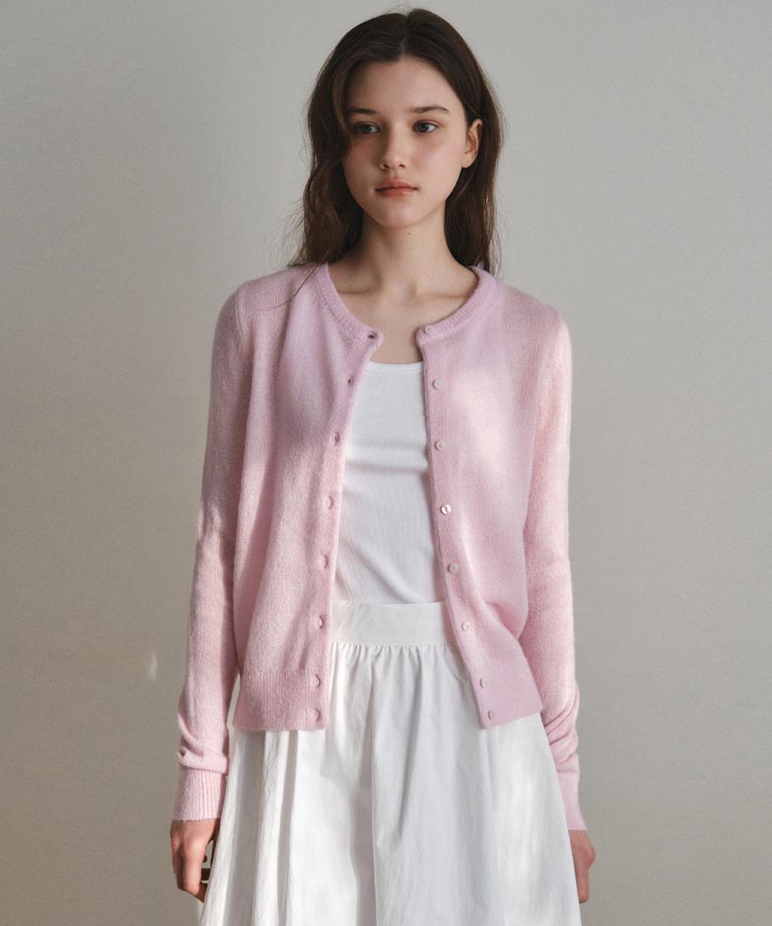 Wednesdayoasisforwomen Momo Hairy Round Cardigan_Soft Pink(Wc26Kn40)
