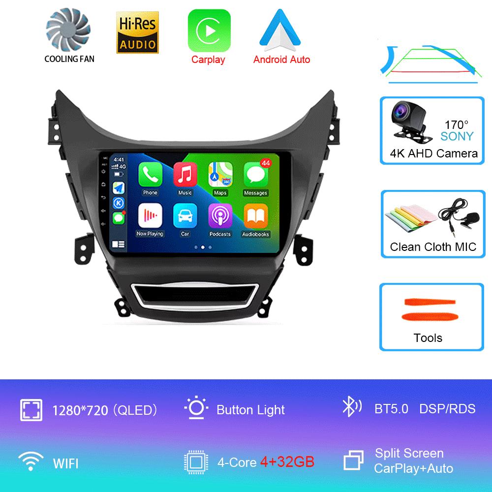 

Автомобильное радио Android 14 Carplay Auto для Hyundai Elantra I35 2011 2012 2013 2014 2015 2016 Мультимедийный проигрыватель WIFI+4G BT 2Din Stereo