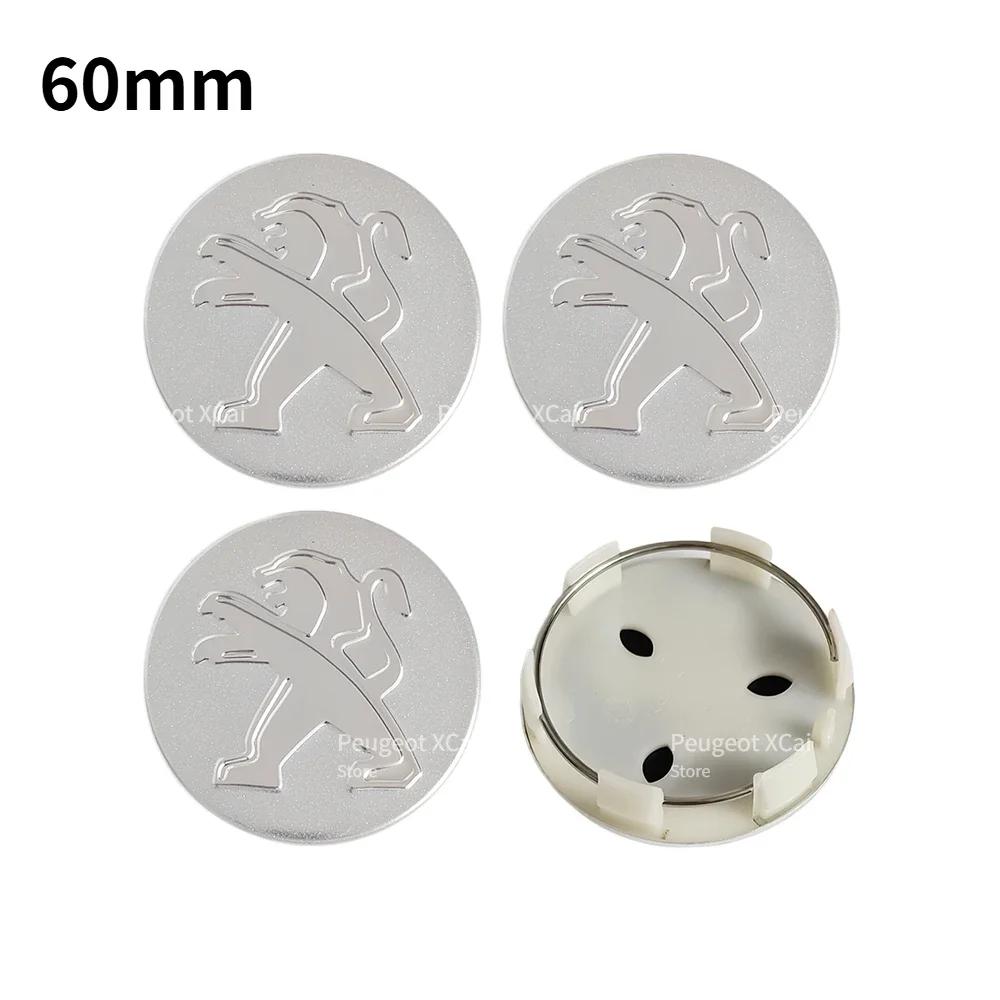 

2026 Горячая наклейка на автомобиль 4 шт. 60 мм Колпачки центральных отверстий колес для Peugeot 4008 5008 RCZ 107 207 307 301 108 408 4007 HX1 SR1 EXALT автомобильный кондиционер