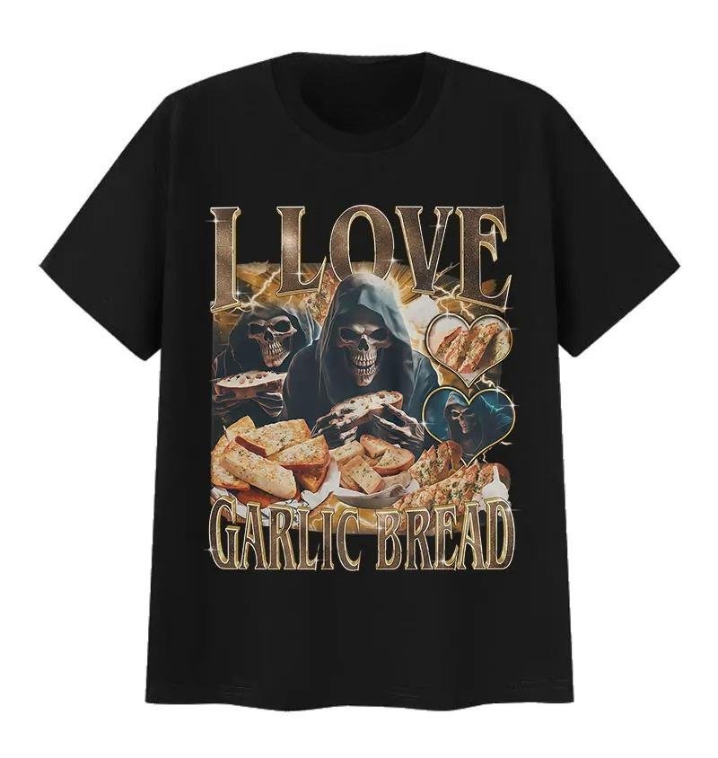 Funny Lover Gothic Garlic Meme Graphic Printed T Shirts Men Women Vintage Skeleton Summer Comfortable Soft Short Sleeve TShirt