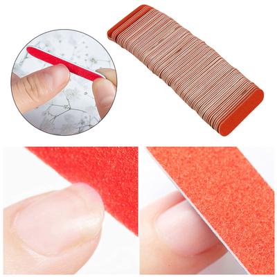 Wooden Nail Files 50Pieces Double Sided Nail File Strip Nail Buffer DIY Nail Art Tools for Acrylic/Natural Fingernail