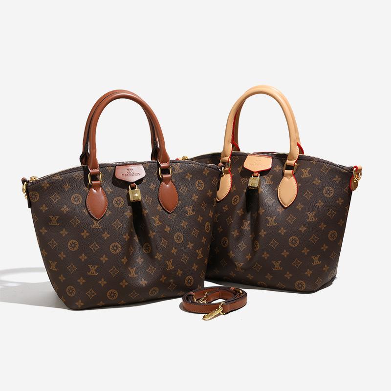 New Fashion Pleated Crossbody Bag for Women Luxury Versatile Casual Shoulder Bag Vintage Floral Print Tote Bucket Handbag