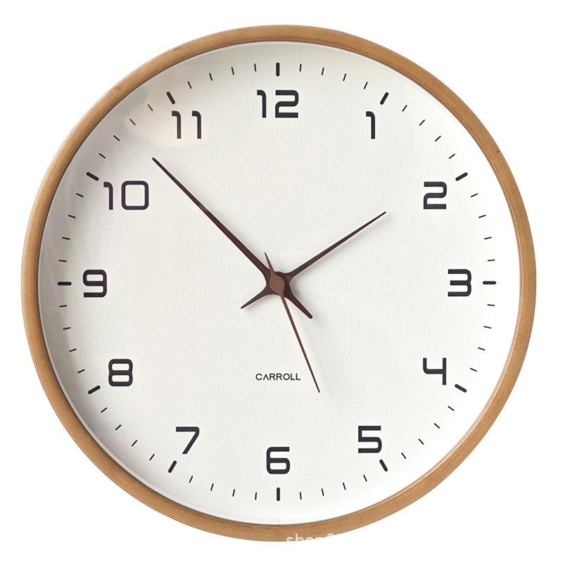2024 Japanese Solid Wood Wall Clock - Nordic Silent Design for Living Room