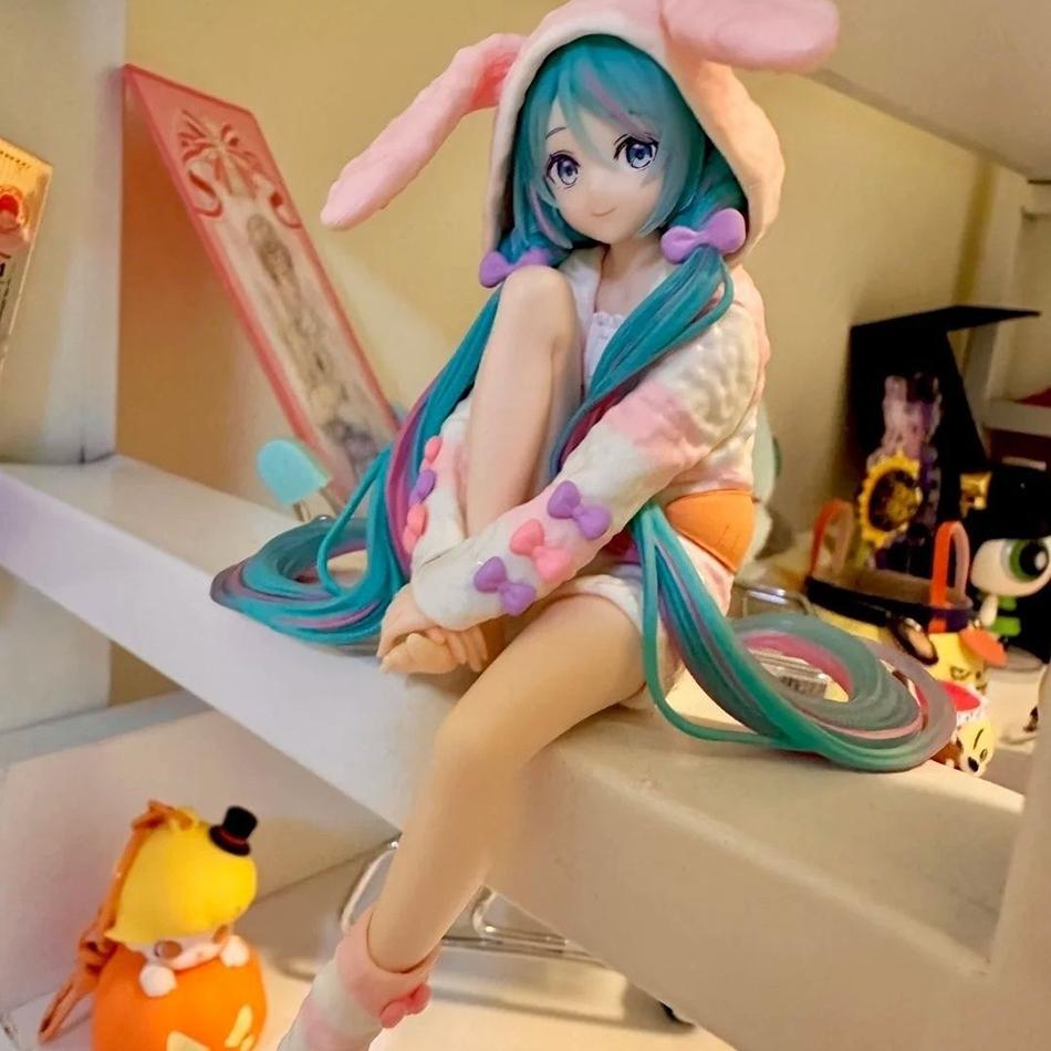 Anime Figure Noodle Stopper Figur Rabbit Ear Pajamas Series Model Ornaments Toy Doll Action Collection Gifts HATSUNE MIKU Poseable Articulated Scale