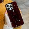 RED Pink C-Cherry Parinting Phone Case For iPhone 16 17 15 14 12 13 Pro Max Black Candy Matte Shockproof Cover