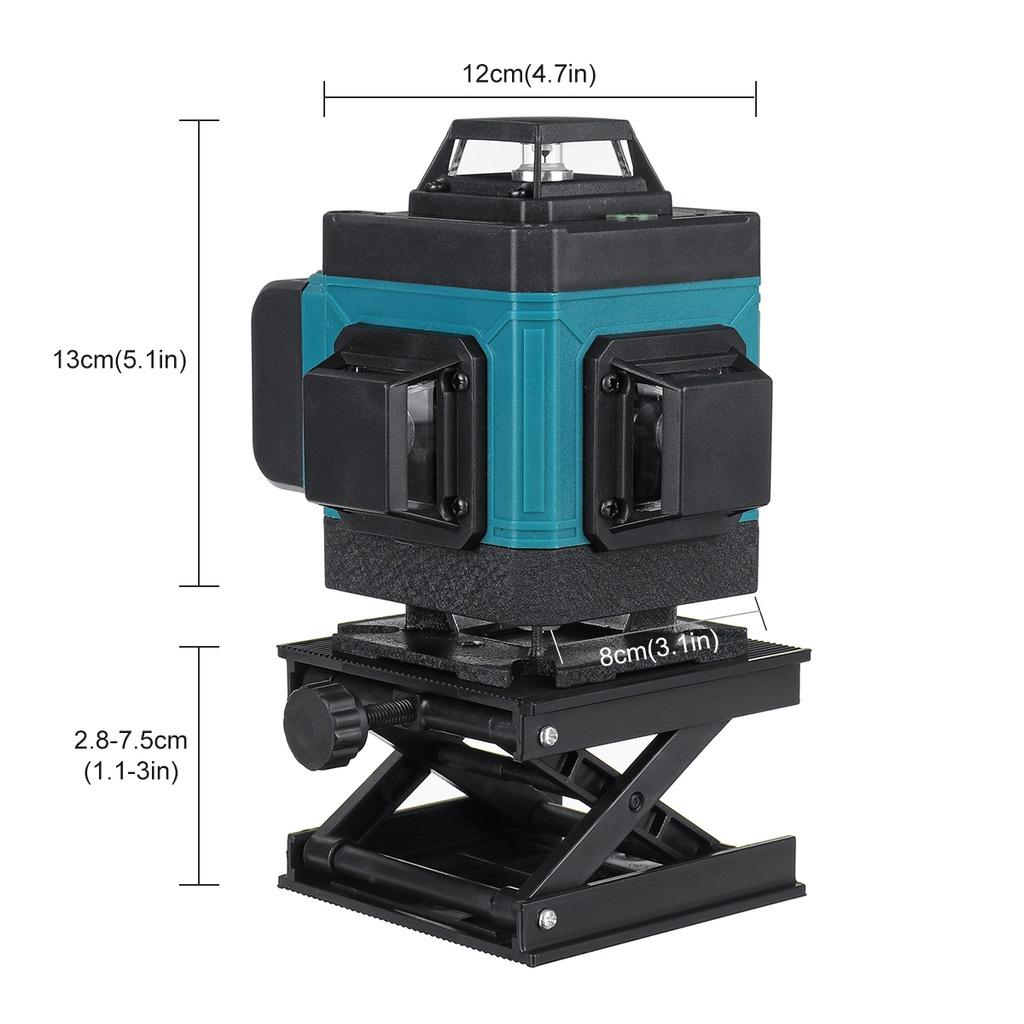 3D/4D 8/12/6lines Green laser level with Storage Box 5000mAh Lithium Ion Battery Green Wires Laser Level