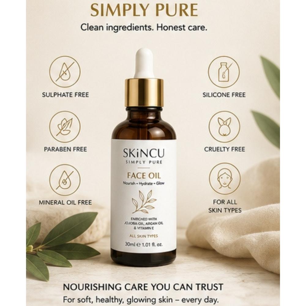 SKINCU Gesichtspflegeöl, Für ein strahlendes Gesicht mit gutem Vitamin E Öl 30ml (5 Stück)
