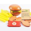 Children's Simulation Food Toy Set, Wooden Simulation Burger, Fries, Wooden Blocks, Role-play, Kitchen/shop, Early Learning Toys
