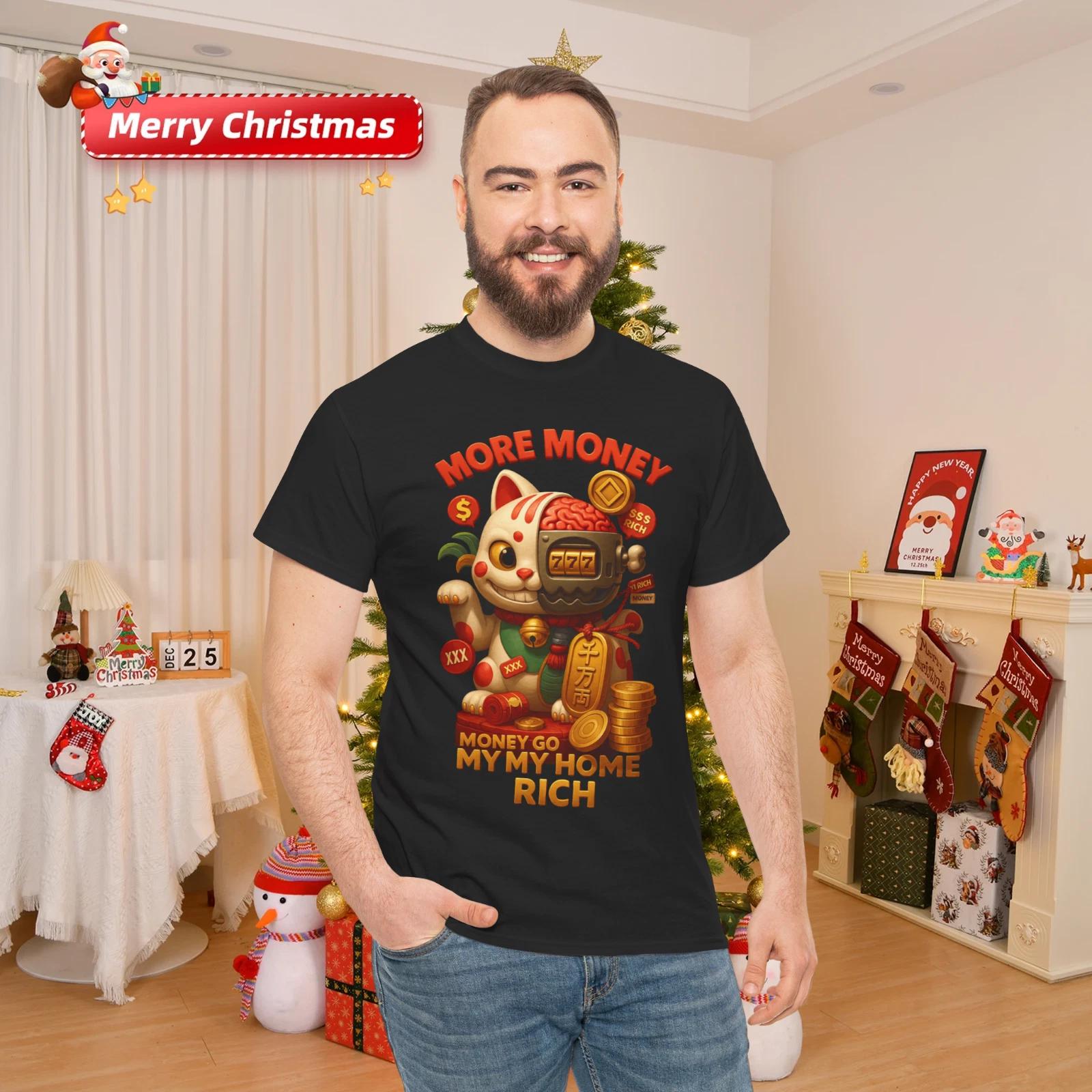 Men s and Women s T-shirts Money Cat Cyber Lucky Slot Machine Rich Fortune Graphic T-Shirt XXL
