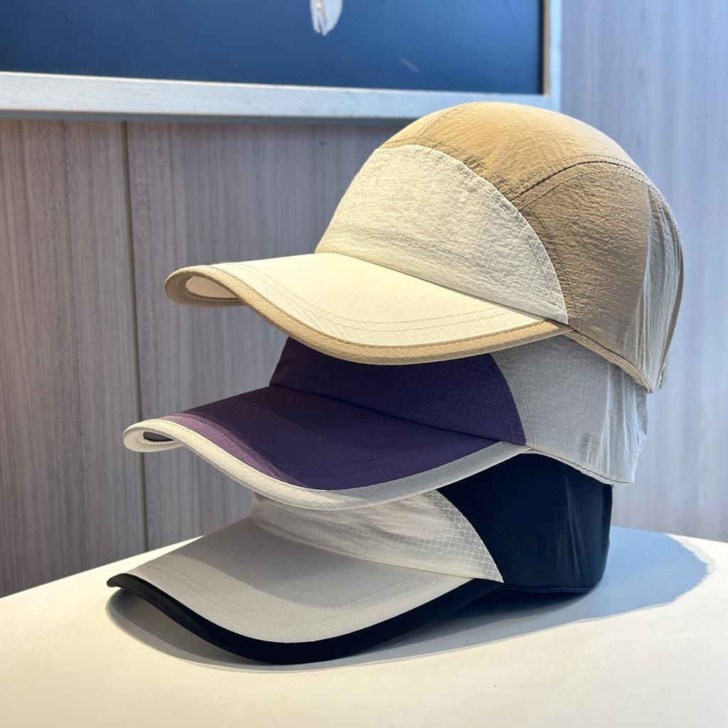 Color Block Patchwork Baseball Cap Men Women Outdoor Quick Dry Waterproof Sun Hat Summer Lightweight Breathable Sports Sun Cap