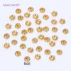 10/20Pcs 18K Gold Plated Brass Spacer Beads Caps For Jewelry Making,With Zircon Flower Beads Cap For Bracelet,DIY Accessories