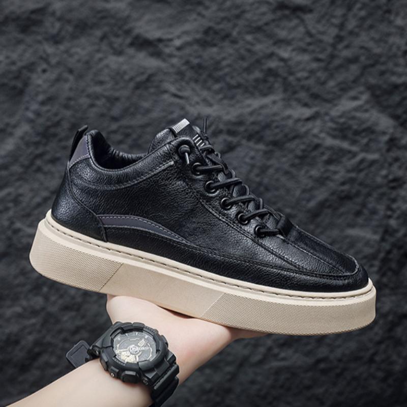 Autumn Thick-soled Men's Sports Shoes Low-top Slip-on Shoes for Men's Height Increase and Non-slip Casual Shoes