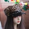 Sex Y2k Beret Hat Harajuku Flat Top Cap Retro Rivet Leopard Hat  for Girls