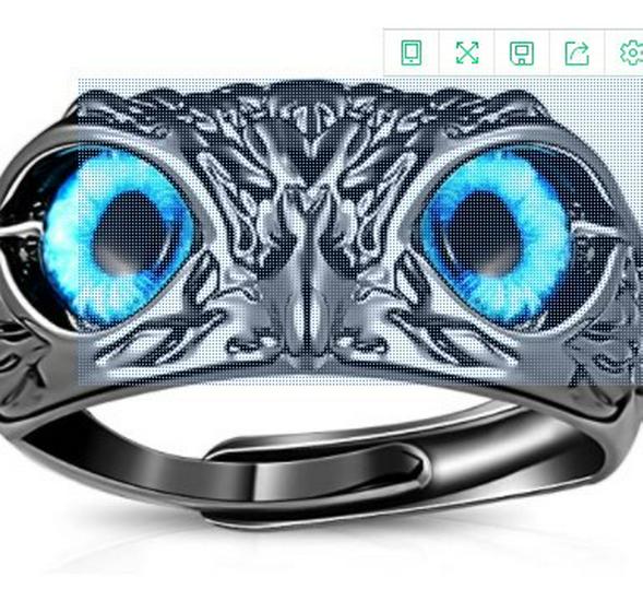 Retro Blue Eyes Owl Adjustable Ring for Women