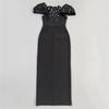 European-American Elegant Bandage Dress with Pleated Design and Rhinestone Accents