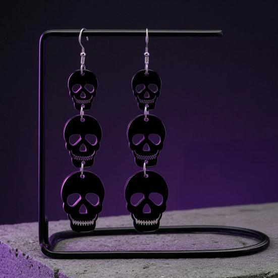 Stylish Acrylic Accessories for Costumes 1 Pair Halloween Earrings Women, Gothic Dangle Earrings, Fashionable Lightweight Women Spooky Bat Pumpkin