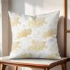 Gold Leaf Flower Cushion Cover Natural Linen Organic Fabric DoubleSided Printing Couch Pillow Covers Home Decor