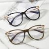 Black Square Computer Glasses Metal Frame Women Men Anti Blue Light Cat Eye Eyewear Blocking Optical Spectacle Eyeglasses Female