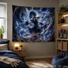 Starry Sky Moon Anime Warrior Aesthetic Tapestry Cool Fantasy Galaxy Cartoon Wall Hanging Bedroom Dorm Home Decor