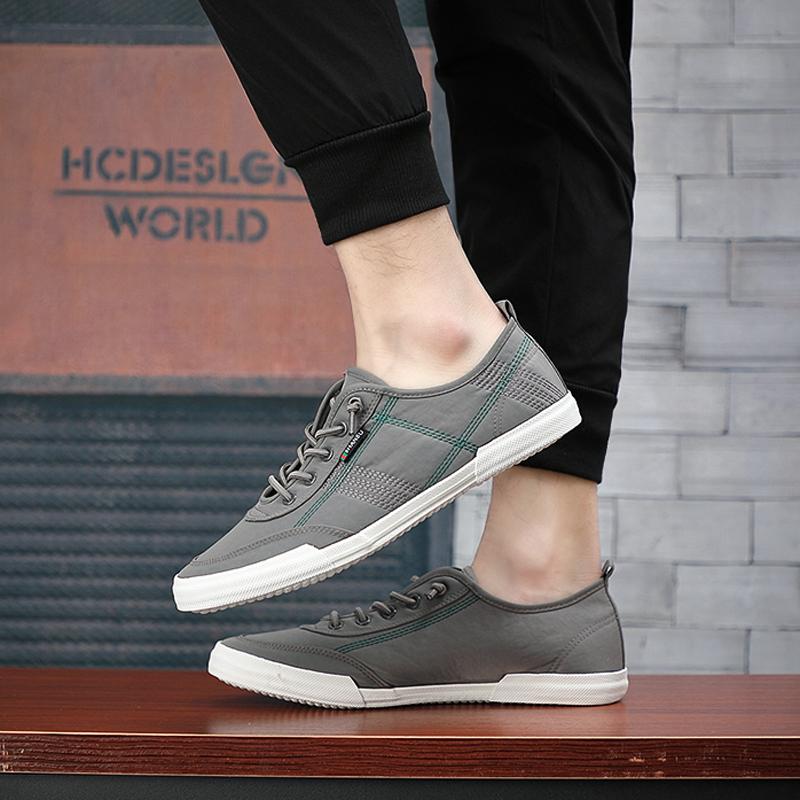 

Модная мужская парусиновая обувь, модная повседневная обувь, лоферы люксового бренда, дышащая, удобная, на шнуровке, для вождения, легкая, обувь для ленивых SS21022 38 серый