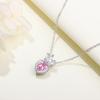 Necklace Pink Crown Heart Pendant Necklace For Women'S Necklace Elegant Anniversary Birthday