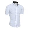 Summer Men's Stand-up Collar Solid Color Short-sleeved Shirt Casual Fashion Single-breasted Men's Shirt