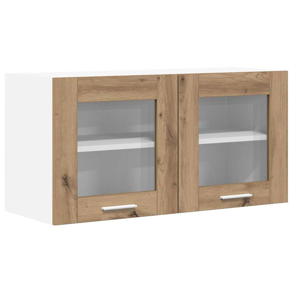Wall Cabinet Artisan Oak and White 80 X 31 X 40 Cm
