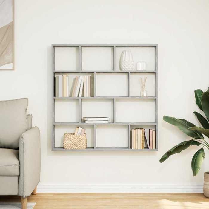 VidaXL Étagère cube murale 12 compartiments sonoma gris 860009