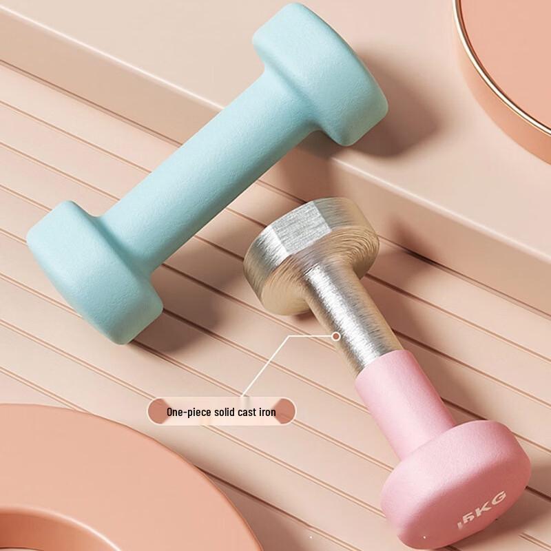 Flat-Head Dip-Coated Cast Iron Dumbbells
