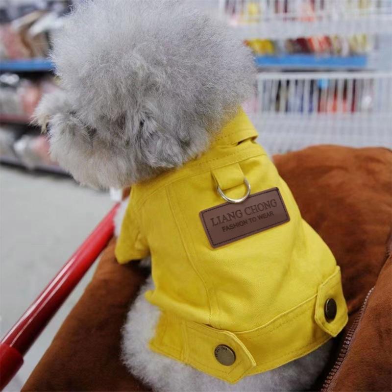 Casaco Jeans Roupas com Argola de Fivela Jaquetas Jeans para Cachorros Pequenos e Médios