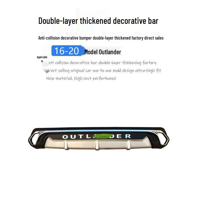 16-20 Mitsubishi Outlander Front & Rear Bumpers: Thickened, Modified, Anti-collision Second Generation