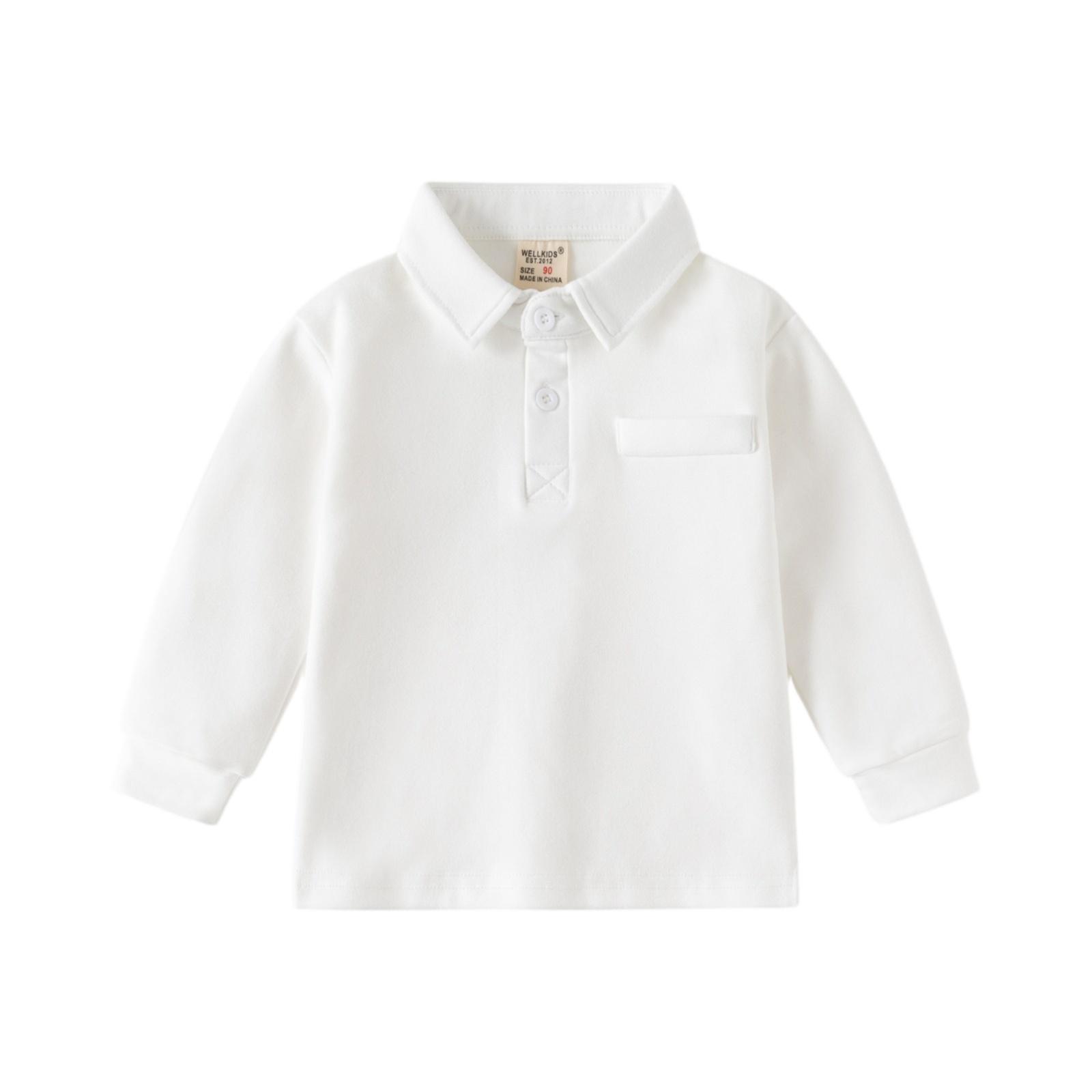 

Рубашка для мальчиков - Утепленная быстросохнущая футболка с длинным рукавом 90 белый