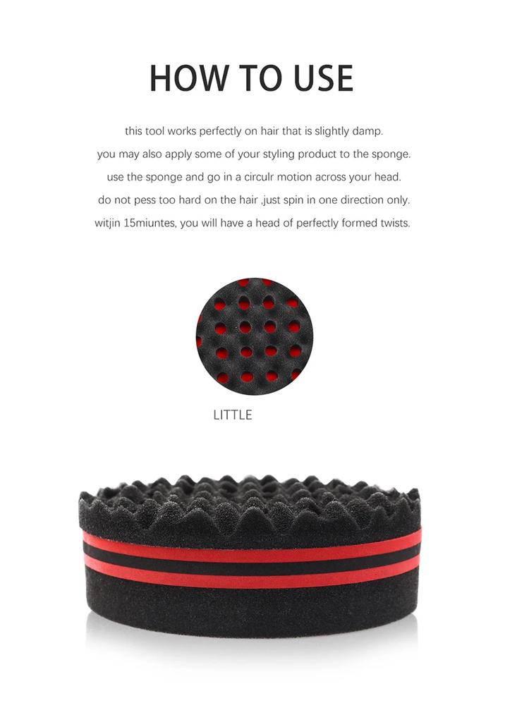 1pc Double-sided Brush Sponge Hair Salon Styling Oval Perforated Curly Hair Sponge Wave Styling Tool Special for Real Hair Wigs