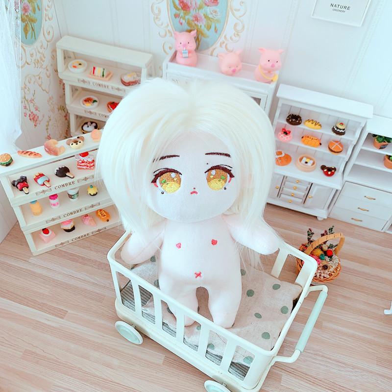 20cm Kawaii Plush Cotton Doll Idol Stuffed Super Star Figure Dolls No Attribute Curly Hair Crying Doll Can Change Clothes Gift