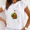 Explosive Sunflower Flower Base Casual White Shortsleeved Womens Tshirt Oversized T Shirt Harajuku Tops