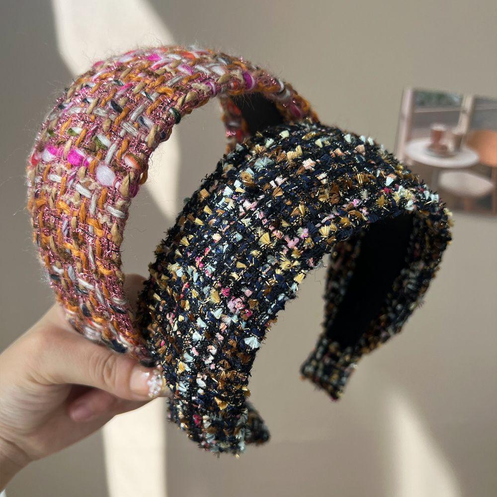 Knitted Texture Tweed Knitted Hairband Handmade Craftsmanship Anti-Slip Headband For Women