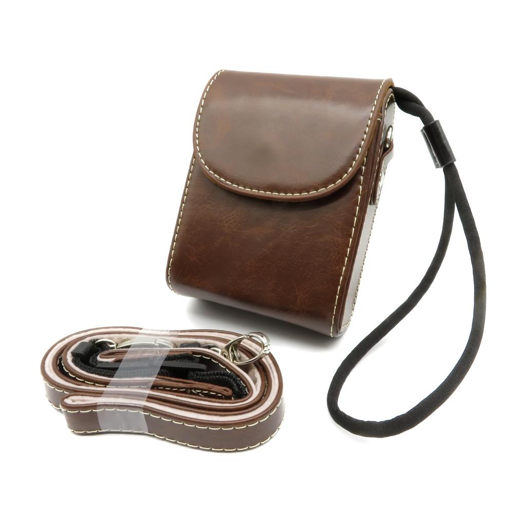 [No Brand] Synthetic Leather Digital Camera Case, Compatible with Panasonic TZ90, Storage and Protection Pouch (Dark Brown) [Parallel Import]