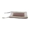 Linen Seat Cushion Coffee Color AntiDeformation MultiLayer Cotton Linen Chair Cushion with Fixable Straps