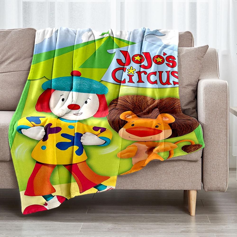 JoJo's Circus Theme Printed Blanket - Perfect for Couch, Bed, Travel & Outdoor Use | Machine Washable, Cozy & Durable.