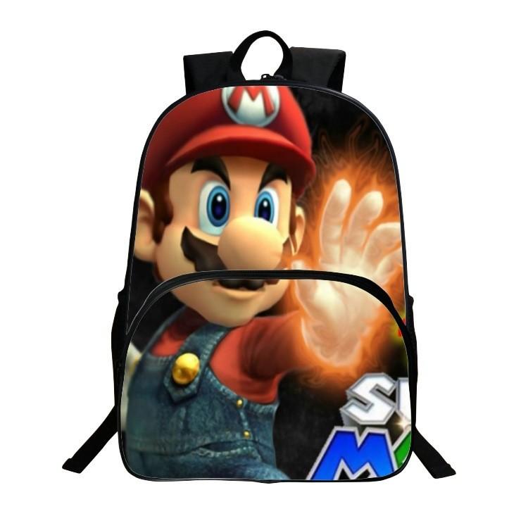 Super Mario Large 16 Inch School Backpack With Spacious Compartments And Durable Material