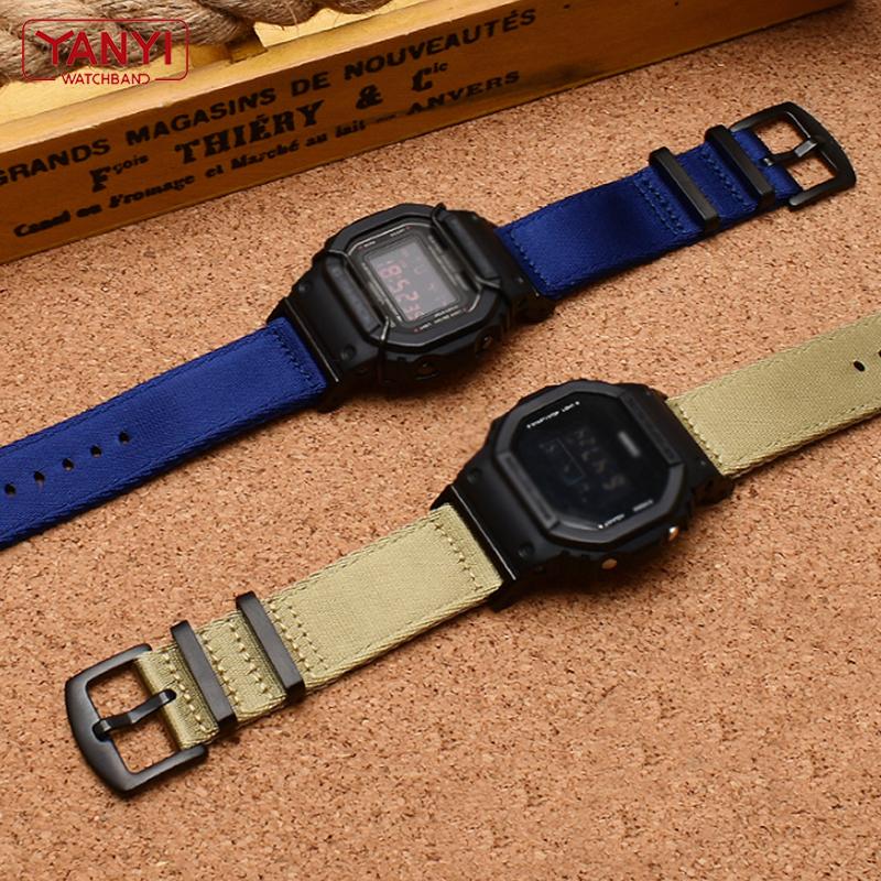 Cinturino in nylon 22mm Adattatore in acciaio inossidabile 16mm per Casio G-Shock GA-110/100/120 GD-100 DW-5600 5610 Connettore cinturino