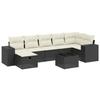VidaXL Salon de Jardin avec Coussins 8 pcs, Canapés de Terrasse, Ensemble de Meubles de Patio, Mobilier d'Extérieur, Noir 3264442